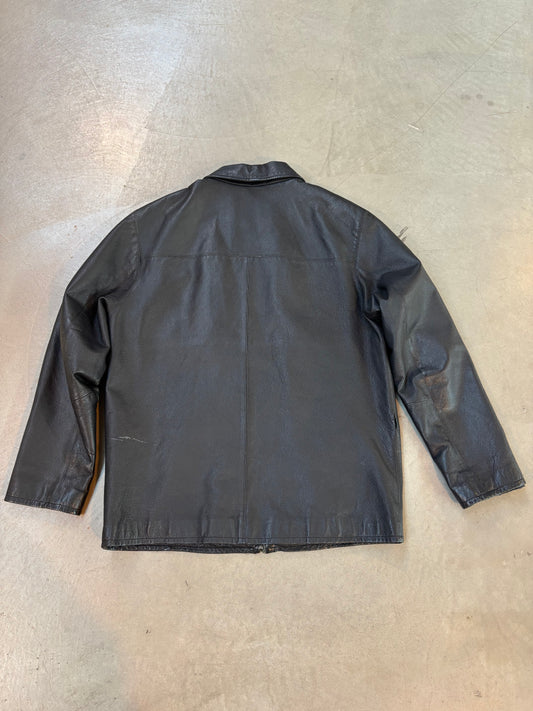 Vintage Black Leather Jacket Men’s M