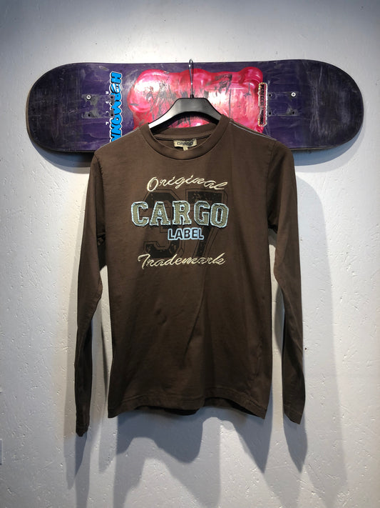 Vintage Cargo Label Brown Long Sleeve Shirt