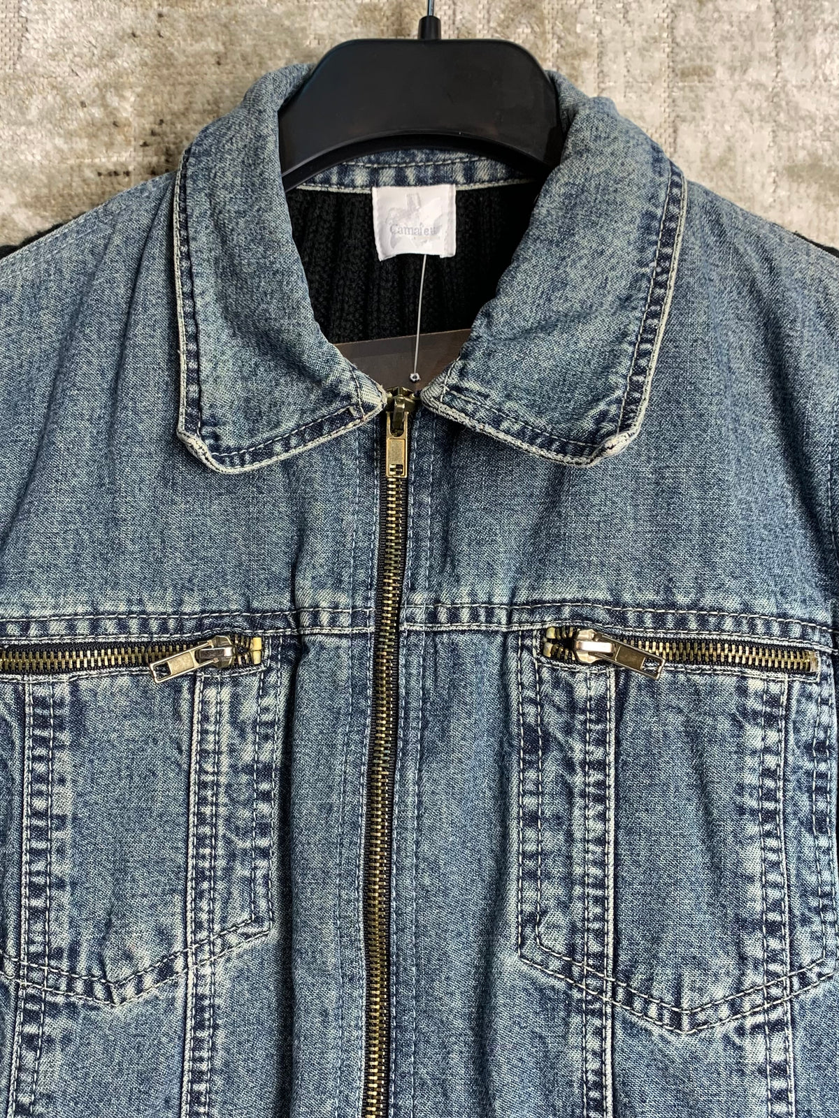 Camaieu Denim & Knit Zip Jacket
