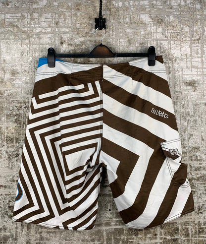 BillaBong Blue White and Brown Design Shorts