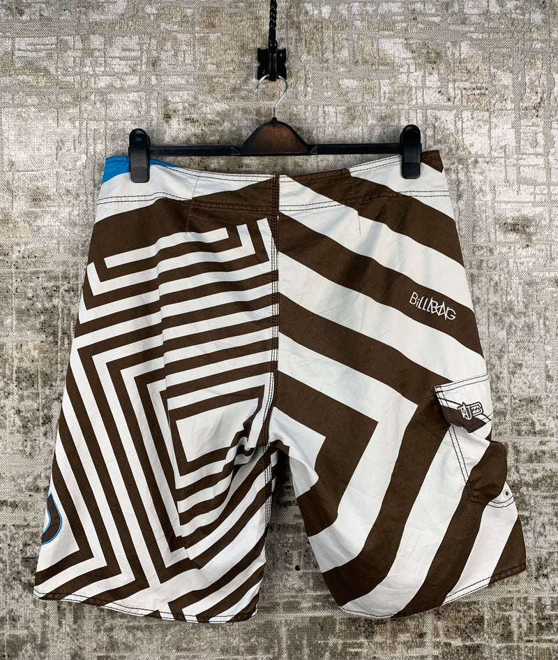 BillaBong Blue White and Brown Design Shorts