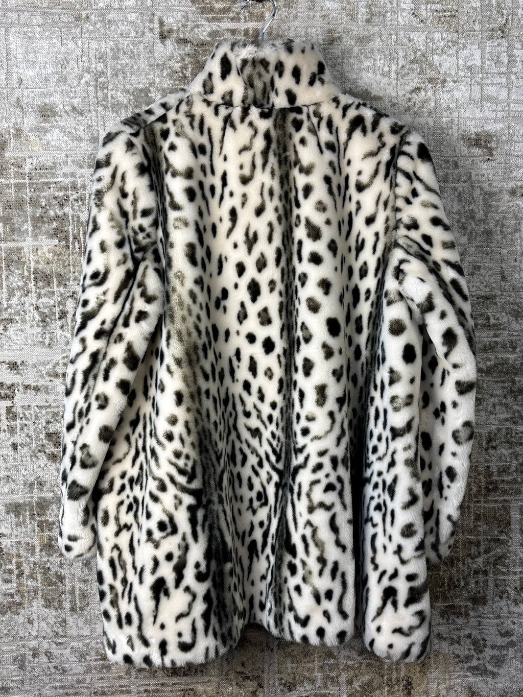 Tissavel Snow Leopard Faux Fur Coat