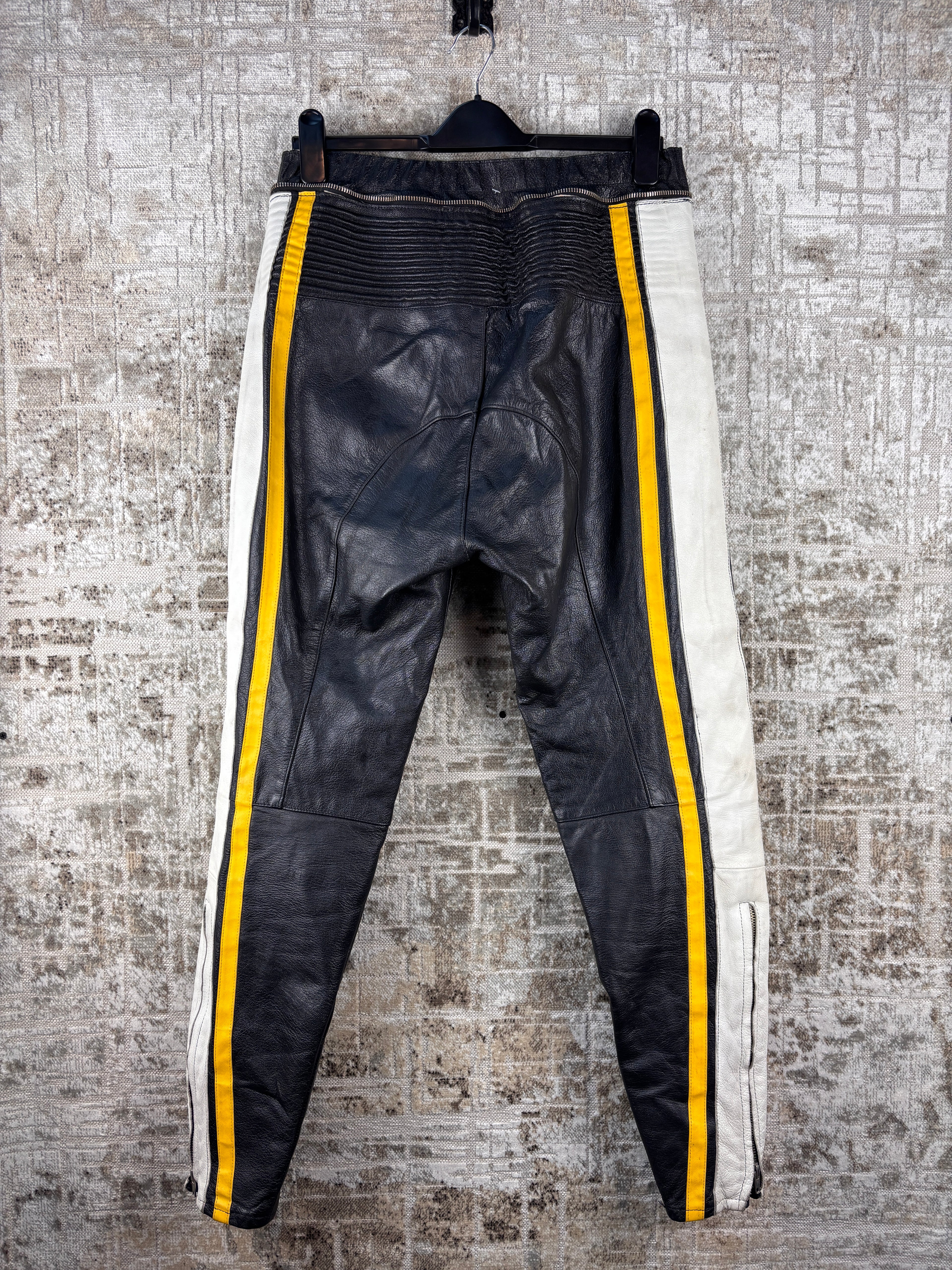 Men's Vintage Black Leather Pants