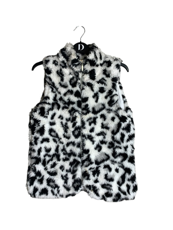 Leopard Print Faux Fur Zip Vest