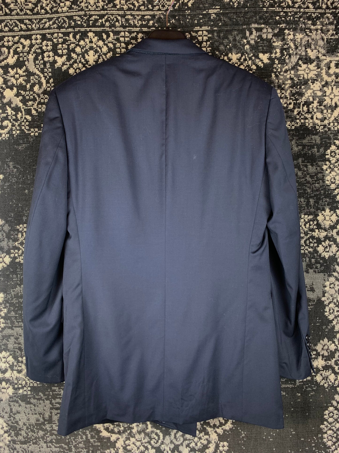 Men's Vintage Double-Breasted Dark Blue Blazer