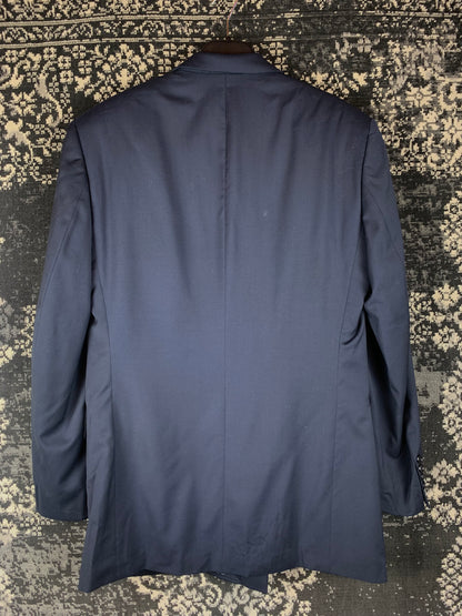 Men's Vintage Double-Breasted Dark Blue Blazer