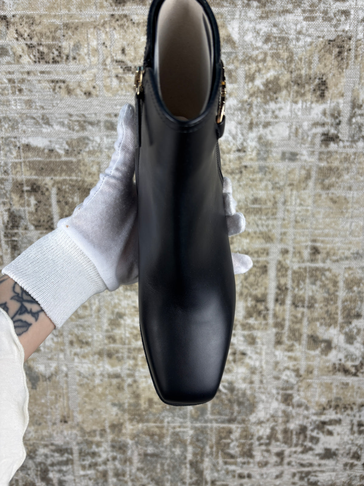 Ferragamo Cassaro Black Leather Ankle Boots