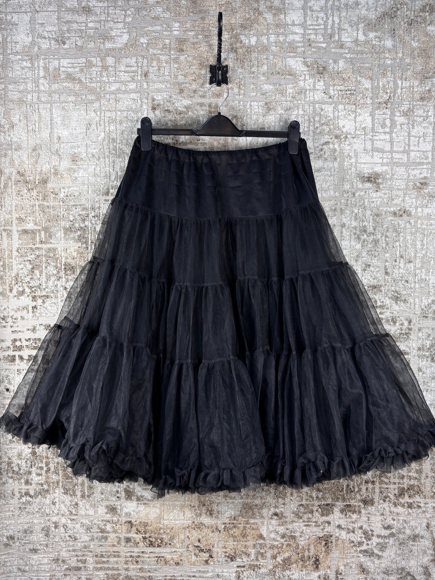 Women's Vintage Hell Bunny Black Tulle Skirt