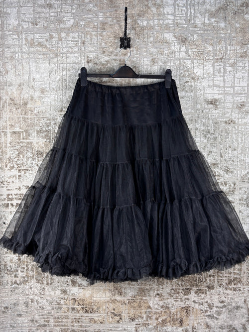 Women's Vintage Hell Bunny Black Tulle Skirt