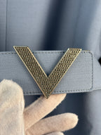 Valentino Garavani V Belted Light Blue Dress
