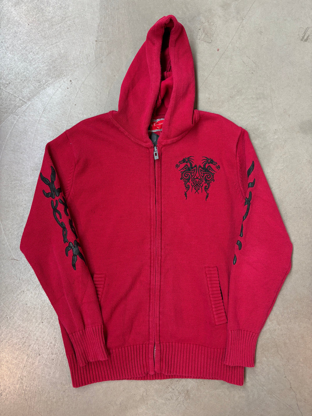 HT Fashion Red Zip Hoodie