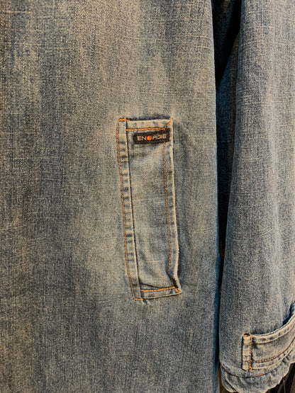 Vintage Men's Energie Long Blue Denim Coat