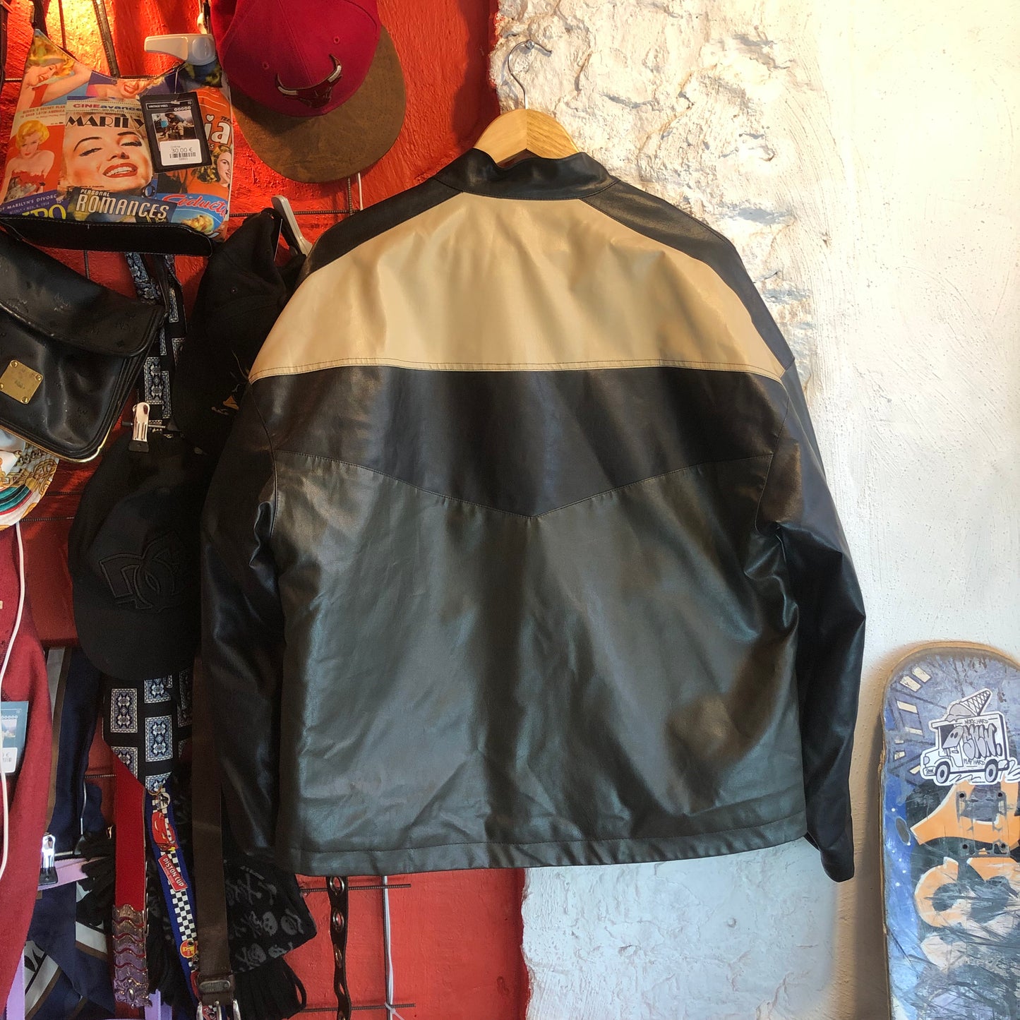 Y2K Faux Leather Bomber