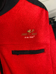 Men's Red Fleece Jacket AIR-TEX Zippered Pockets Size L