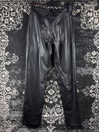 Vintage Men Black Faux Leather Pants