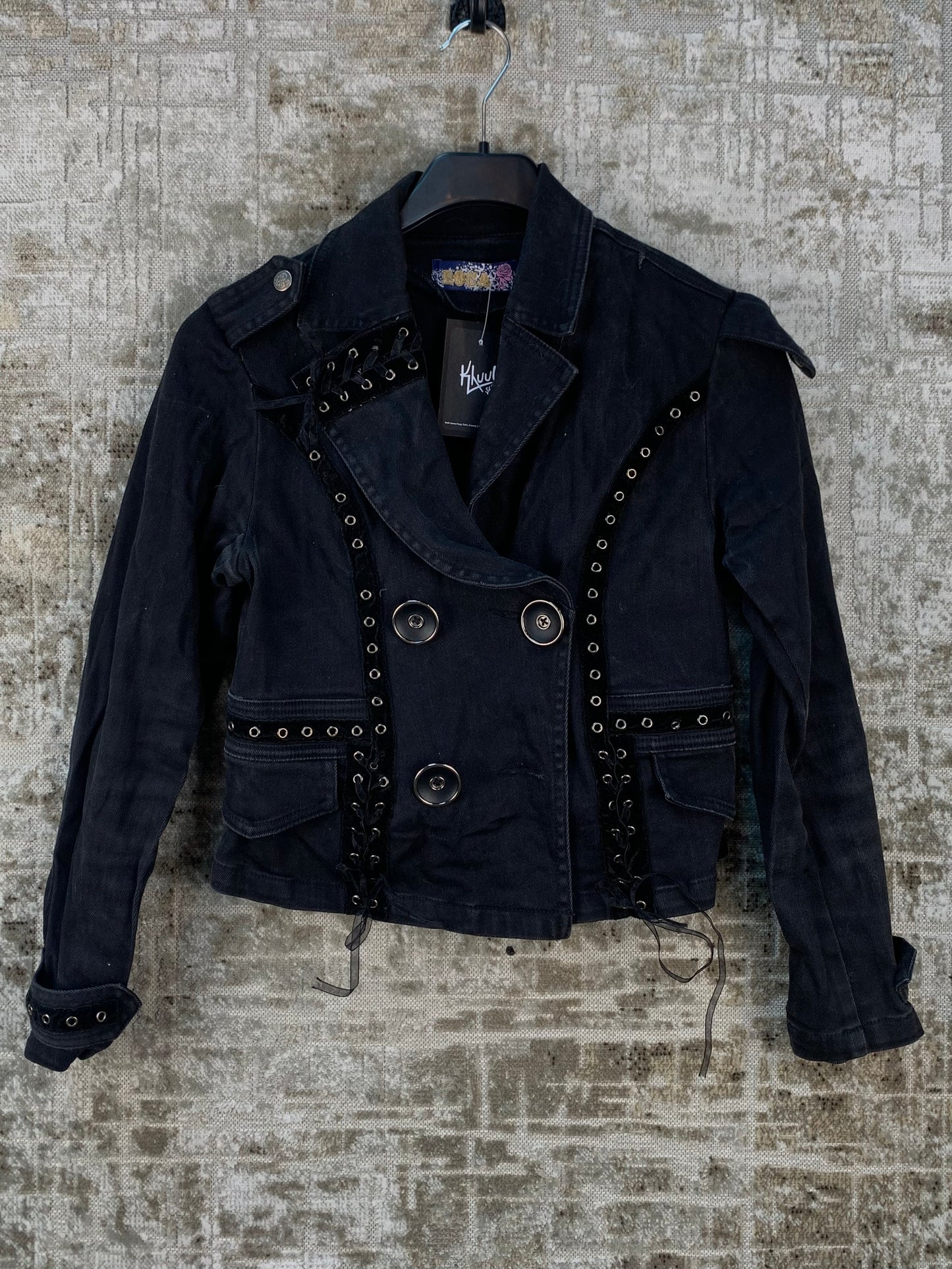 Womens Gothic Black Cropped Jacket