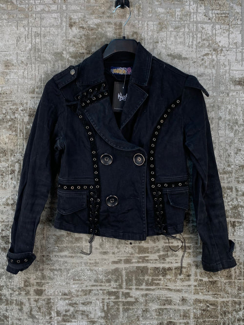 Womens Gothic Black Cropped Jacket