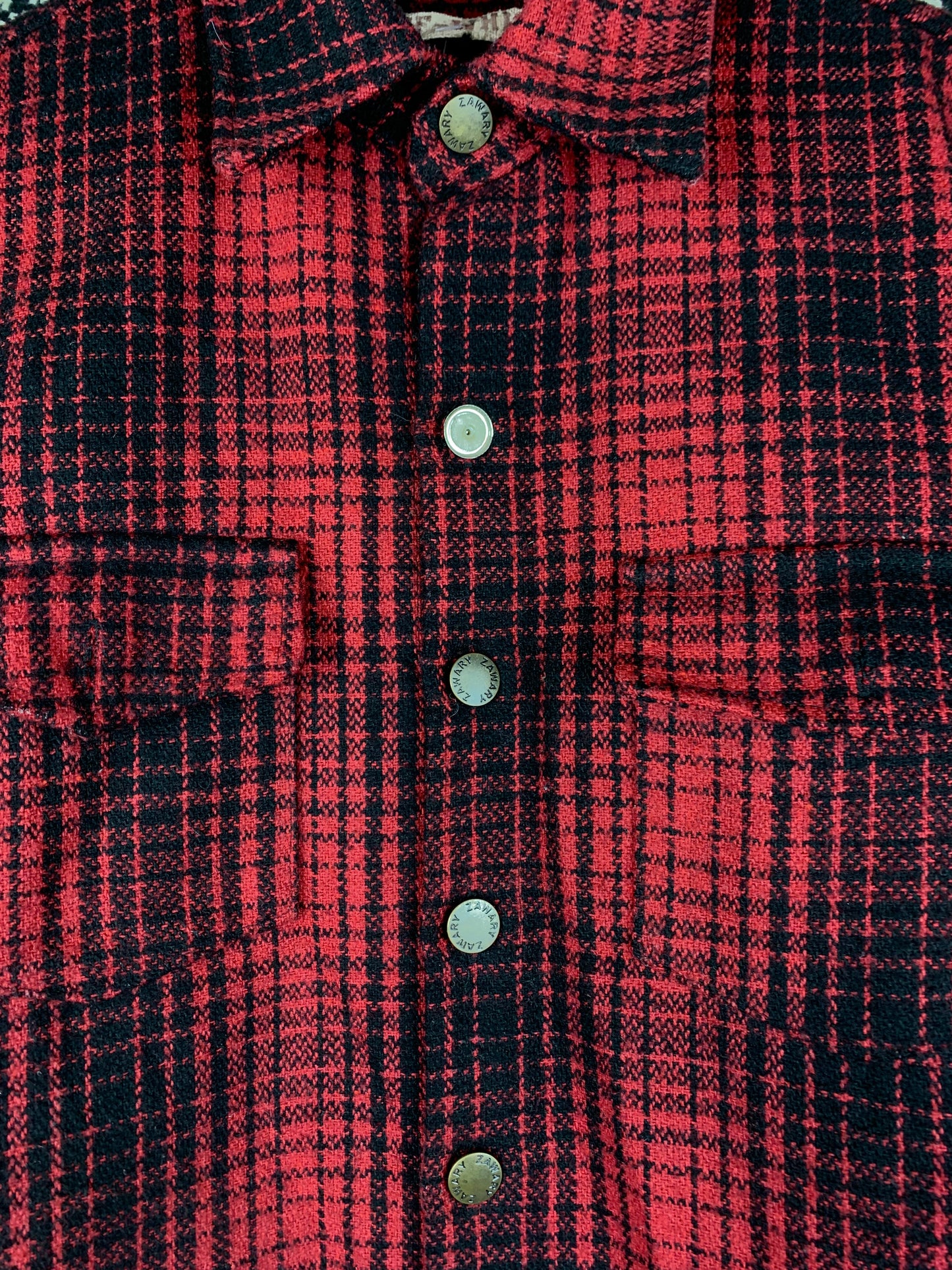 Off-White Vintage Red Plaid Button Up Shirt