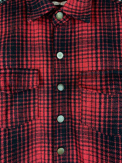Off-White Vintage Red Plaid Button Up Shirt