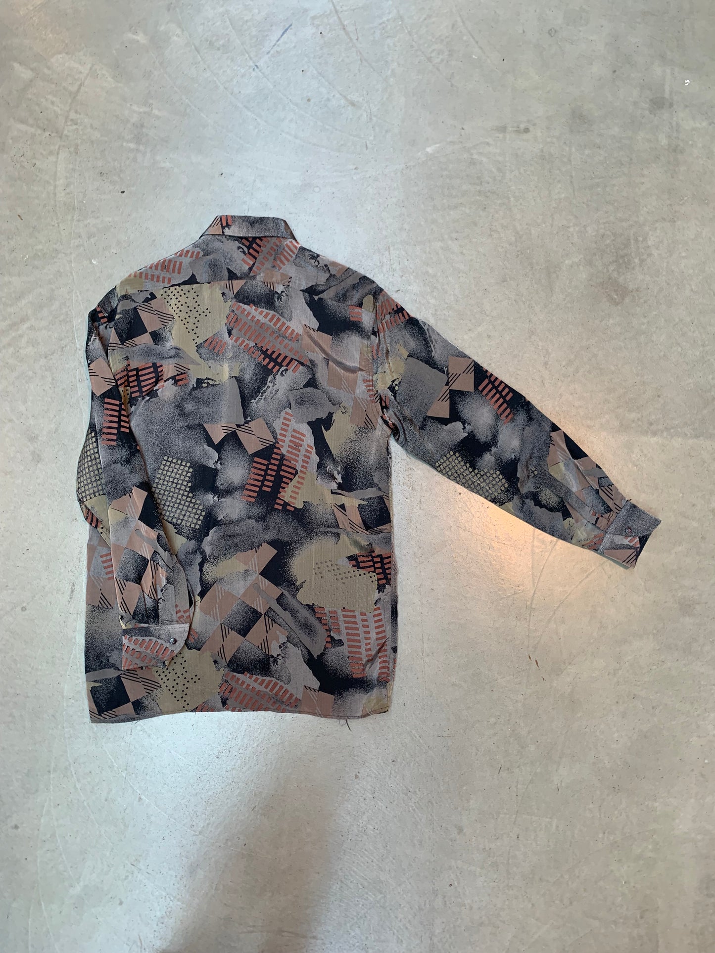 Gianni Versace Colorful Pattern Long Sleeve Button Up Shirt