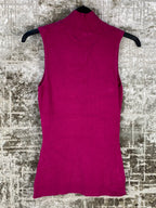 Women's Y2K Guess Pink Turtleneck Sleeveless Top