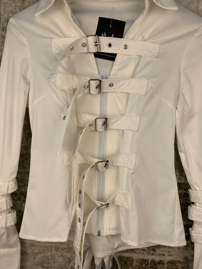 Womens Y2K White Napoleon Corset Jacket