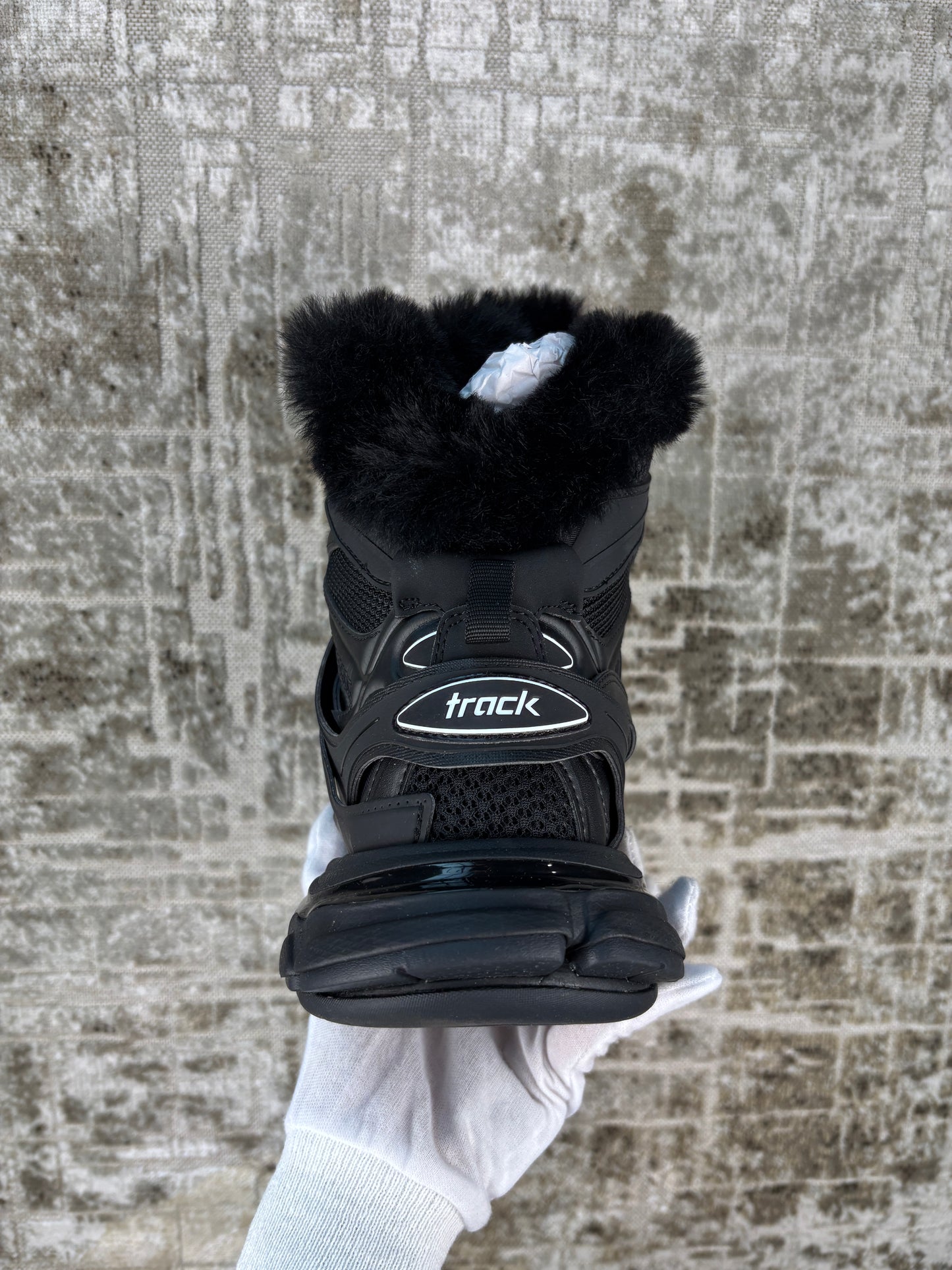 Balenciaga Track Hike Black Fur Boots