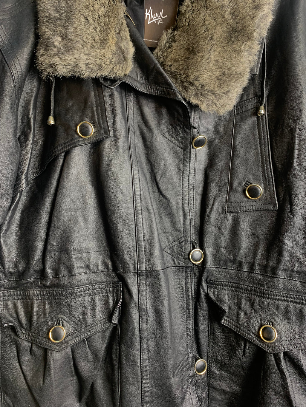 Yippie Company Fur Collar Leather Parka