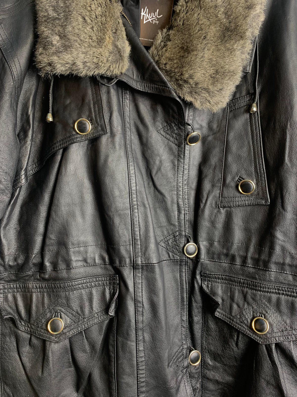 Yippie Company Fur Collar Leather Parka
