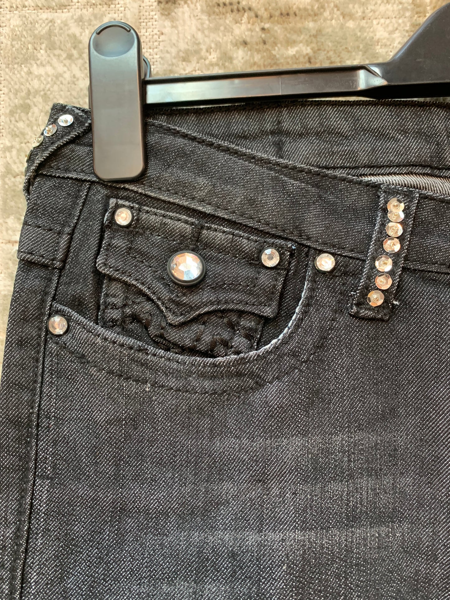 True Religion Rhinestone Straight Jeans