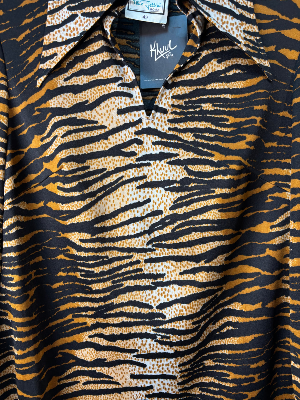 Aldo Fellini Roma Tiger Print Pullover Shirt