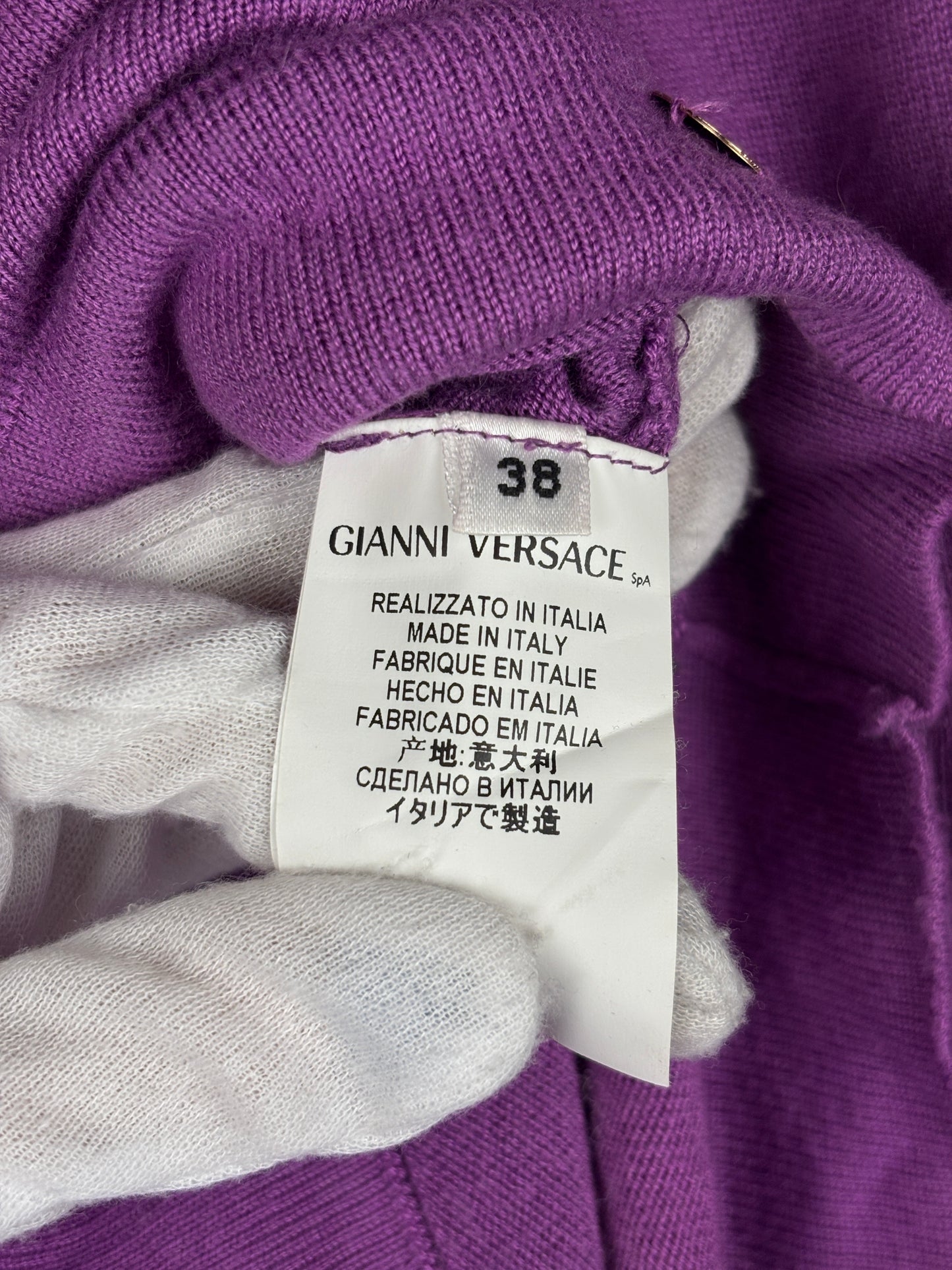 Women's Versace Purple V-Neck Sweater