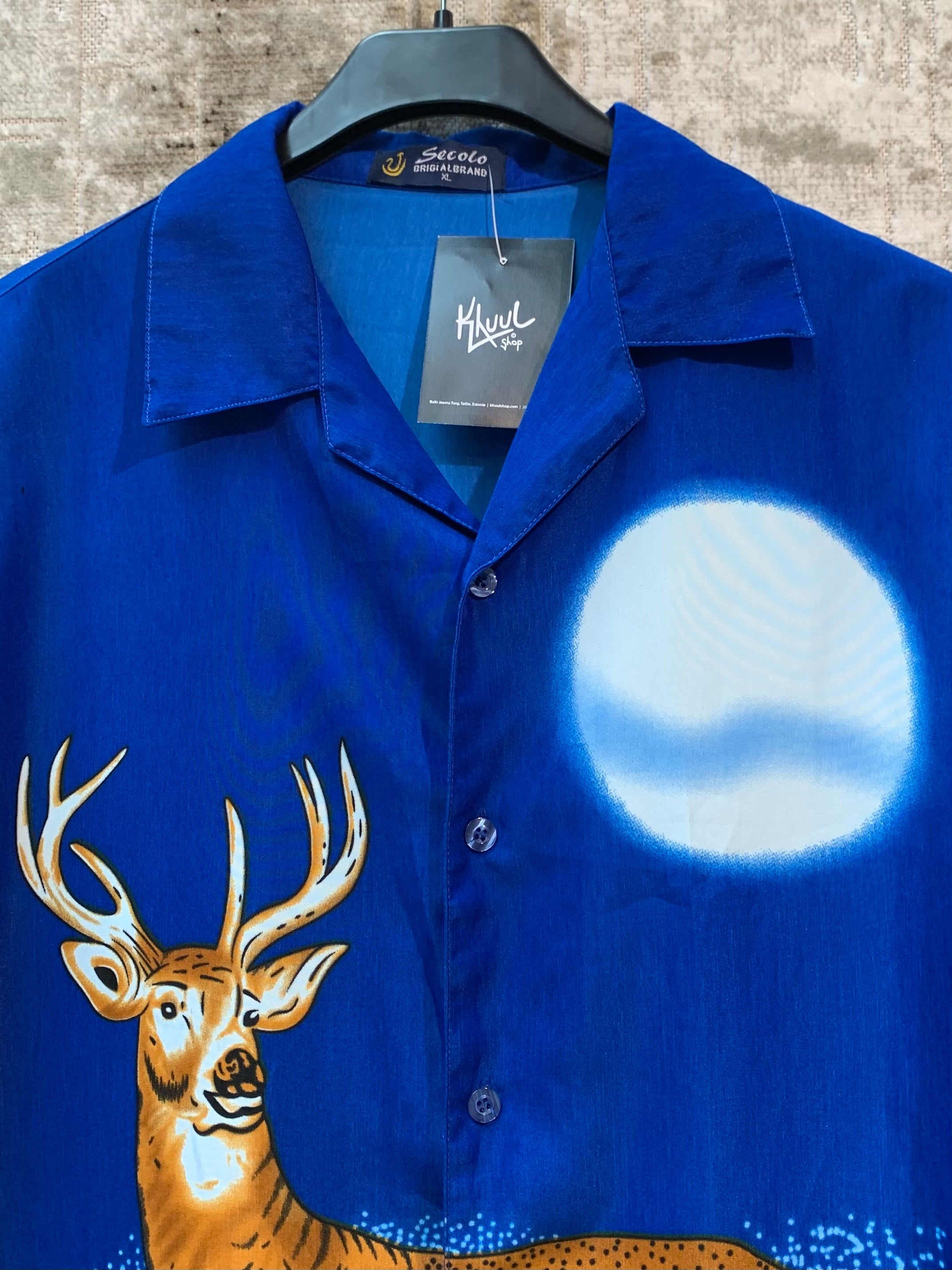 Secolo Deer & Moon Camp Collar Shirt