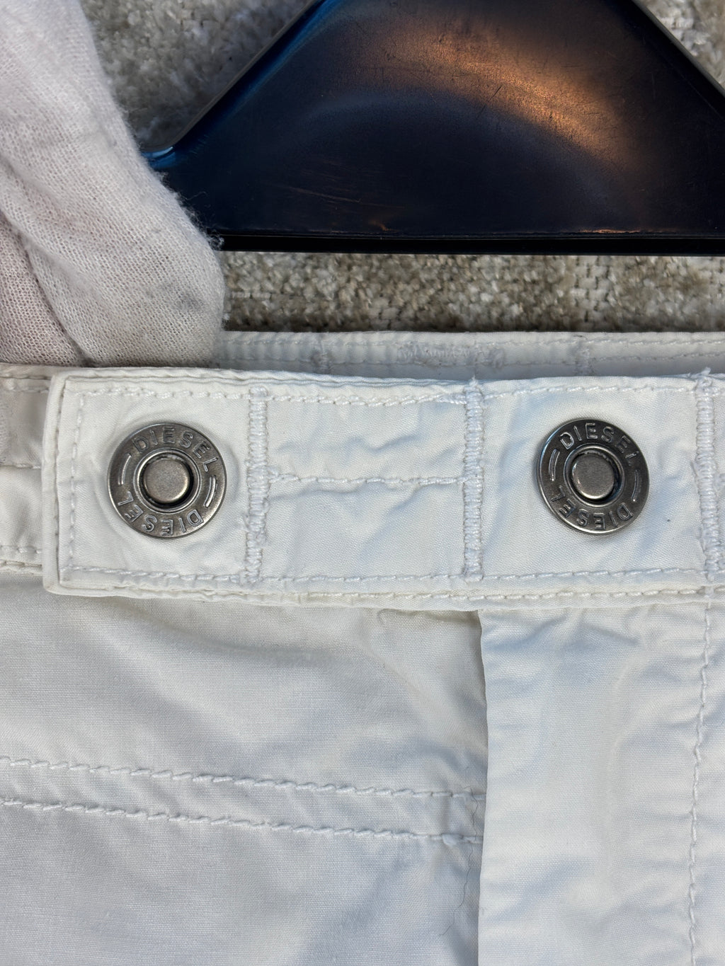 Womens Y2K Diesel White Cargo Skirt