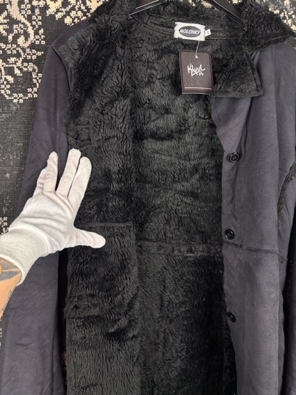 Women's Y2K Black Faux Suede Coat