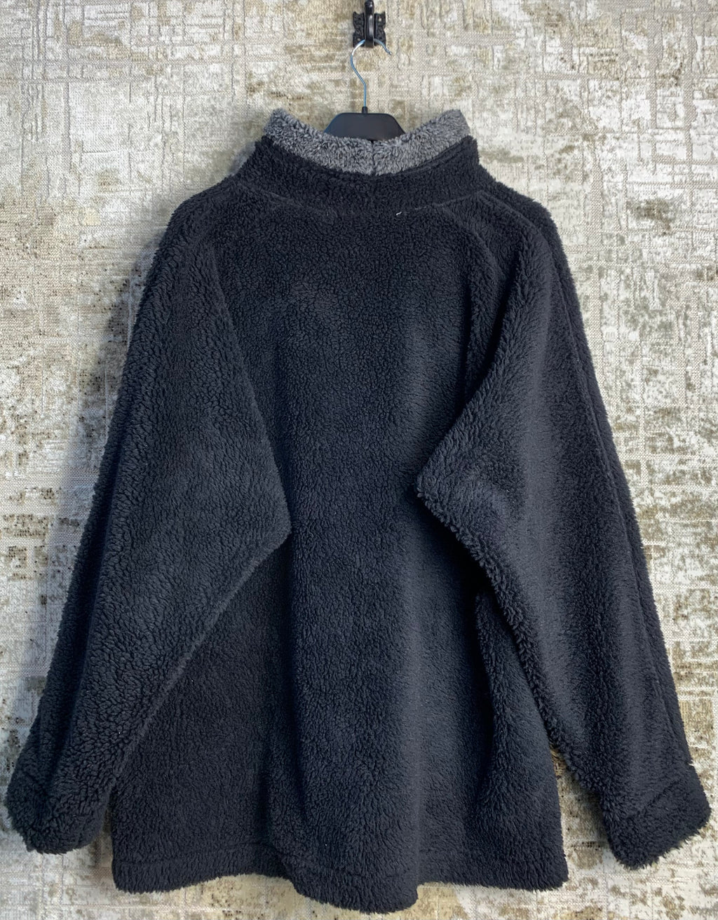 Nordic Pattern Quarter-Zip Teddy Fleece