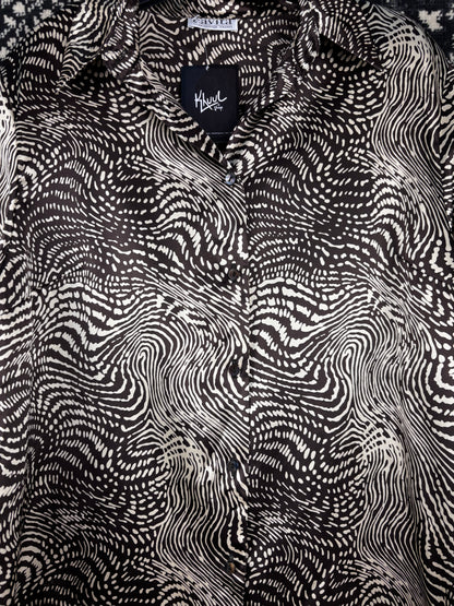 Women's Vintage Y2K Silky Zebra Print Longsleeve
