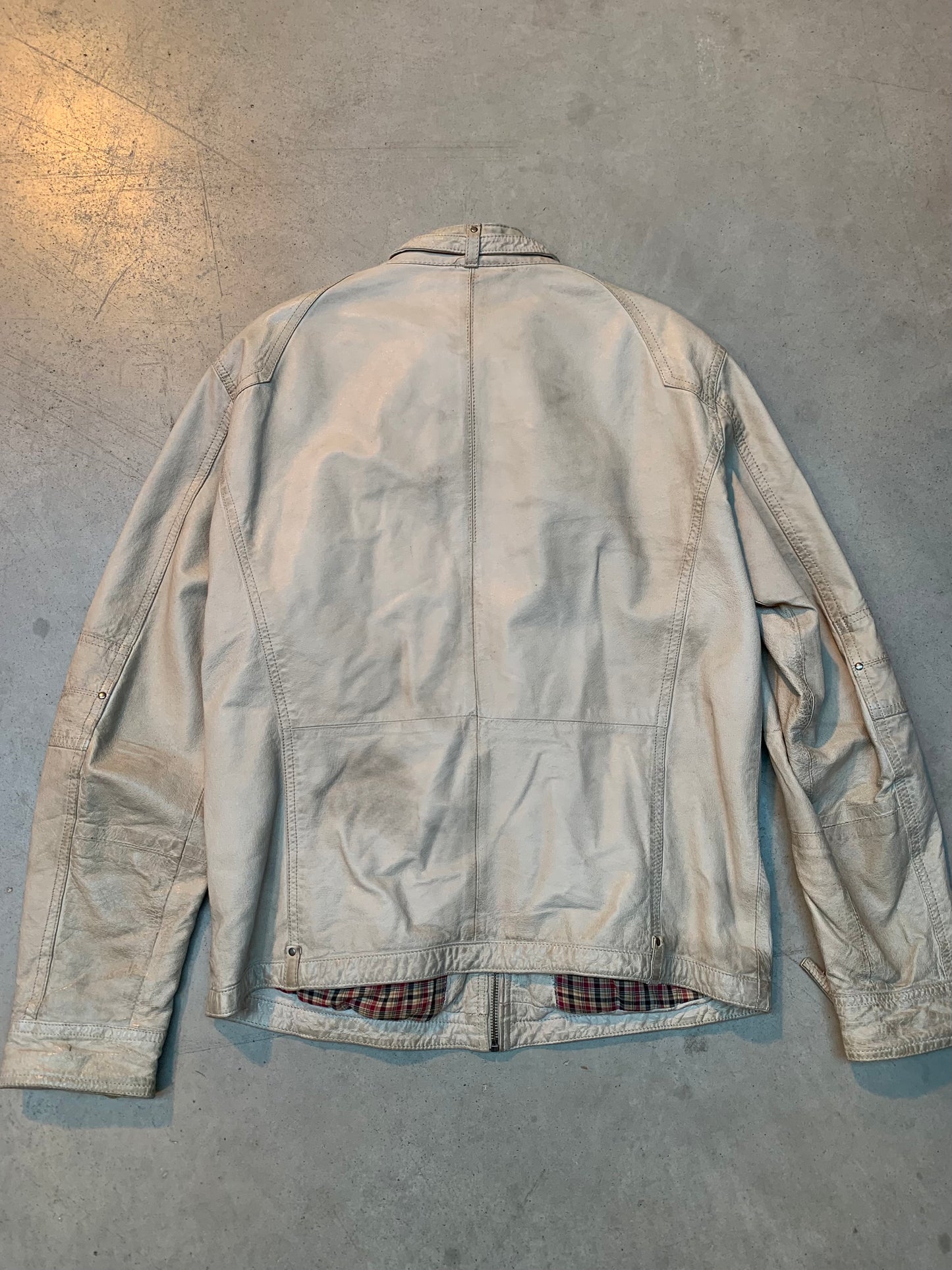 Men’s Vintage Jofama Light Beige Leather Jacket