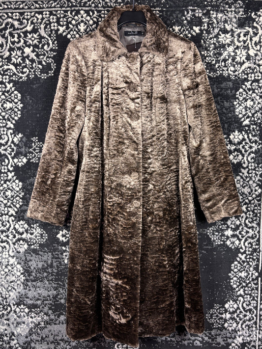 Women's Vintage Golden Brown Long Coat