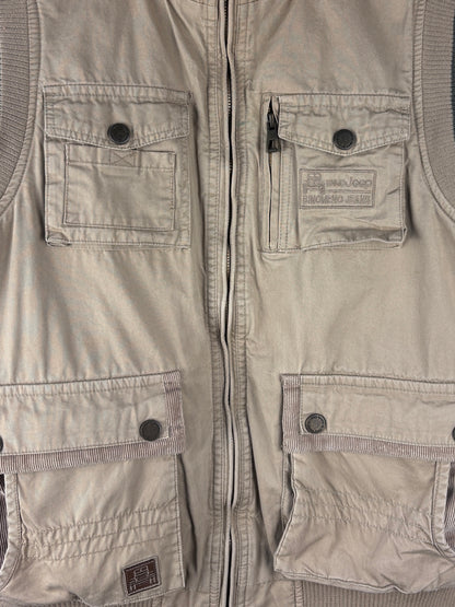 Mens Vintage Beige Khaki Utility Vest