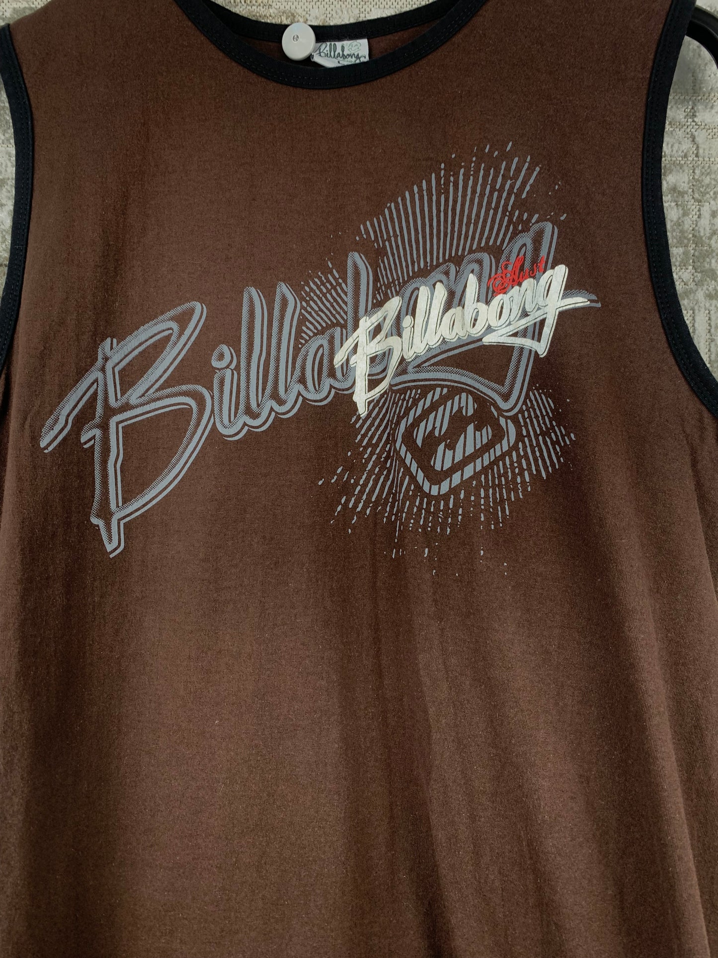 Mens Y2K Billabong Brown Sleeveless Tank Top