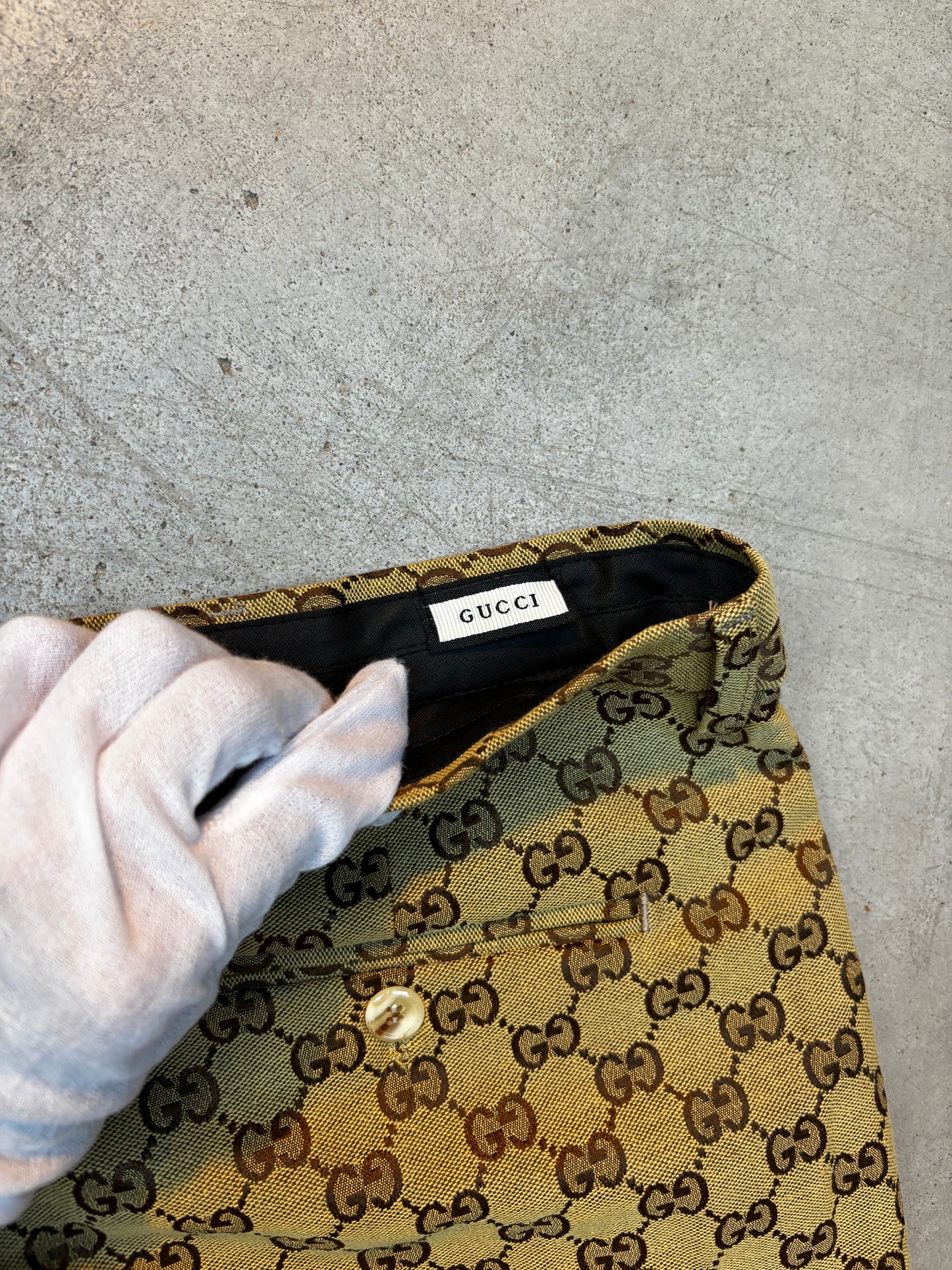Gucci GG Monogram Beige Pants Men's XL