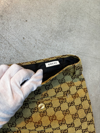 Gucci GG Monogram Beige Pants Men's XL