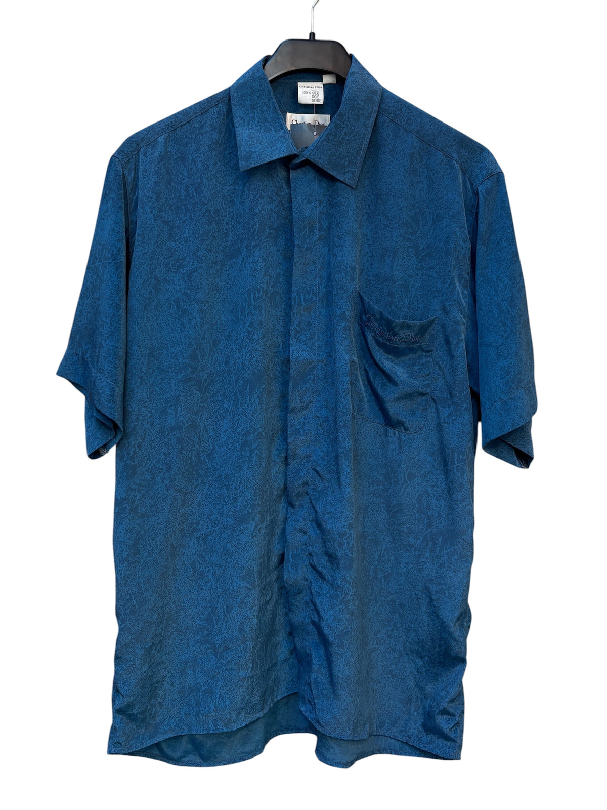 Mens Vintage Christian Dior 100% Silk Button Up Shirt