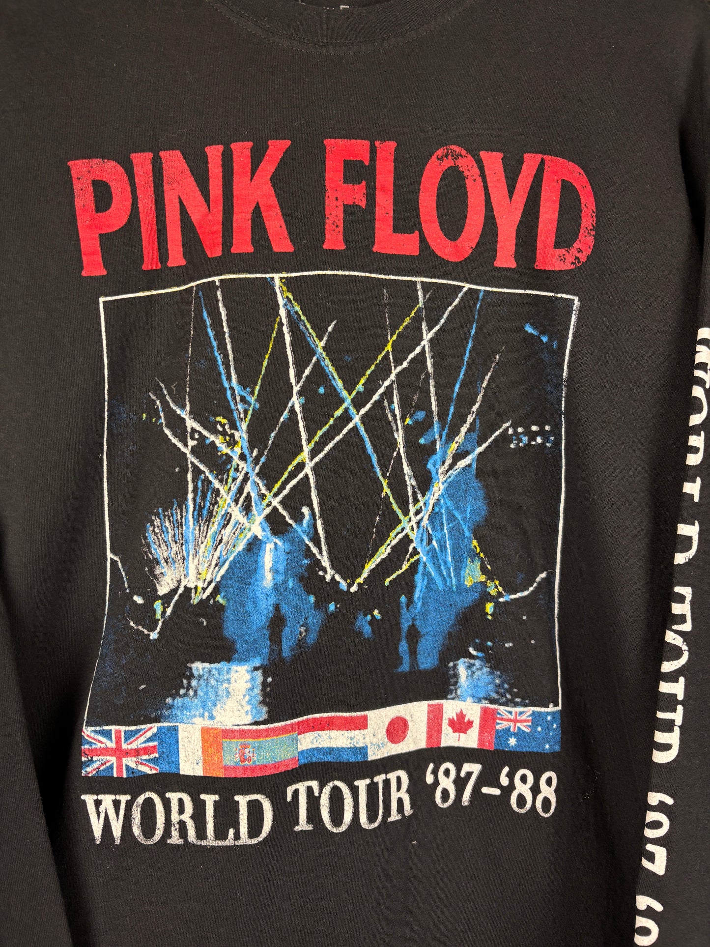 Pink Floyd '87-'88 World Tour Black Longsleeve Graphic Shirt