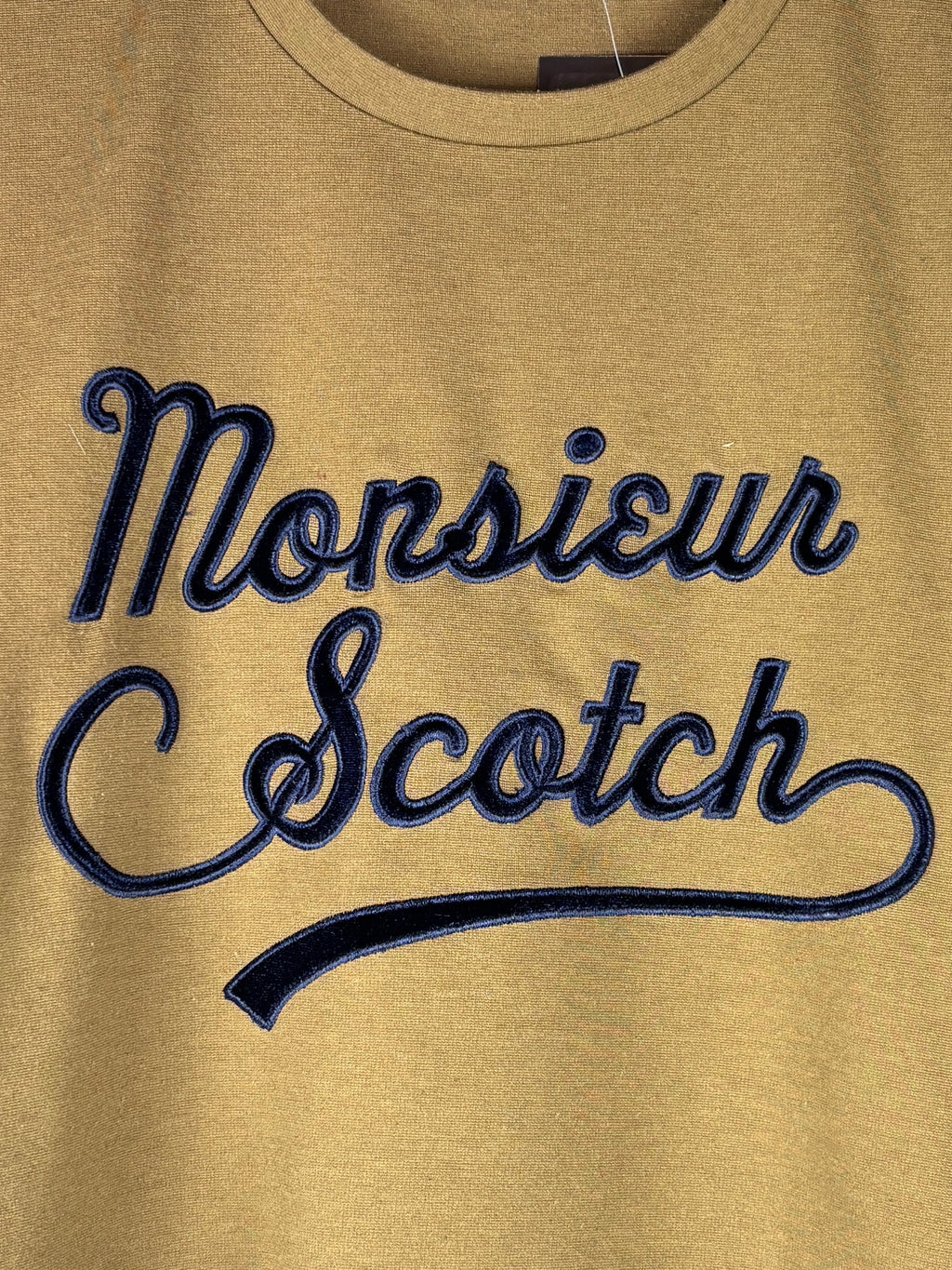 Scotch & Soda Greenish Brown T-Shirt with Velvet “Monsieur Scotch”