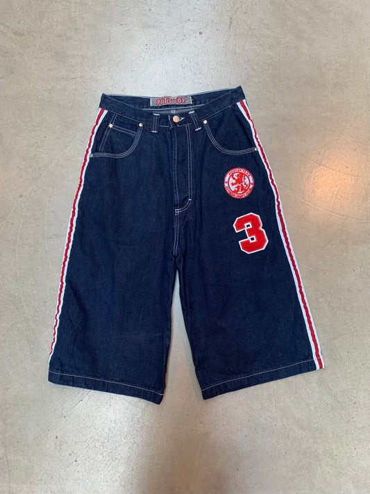 Pitstop Dark Blue Denim Shorts