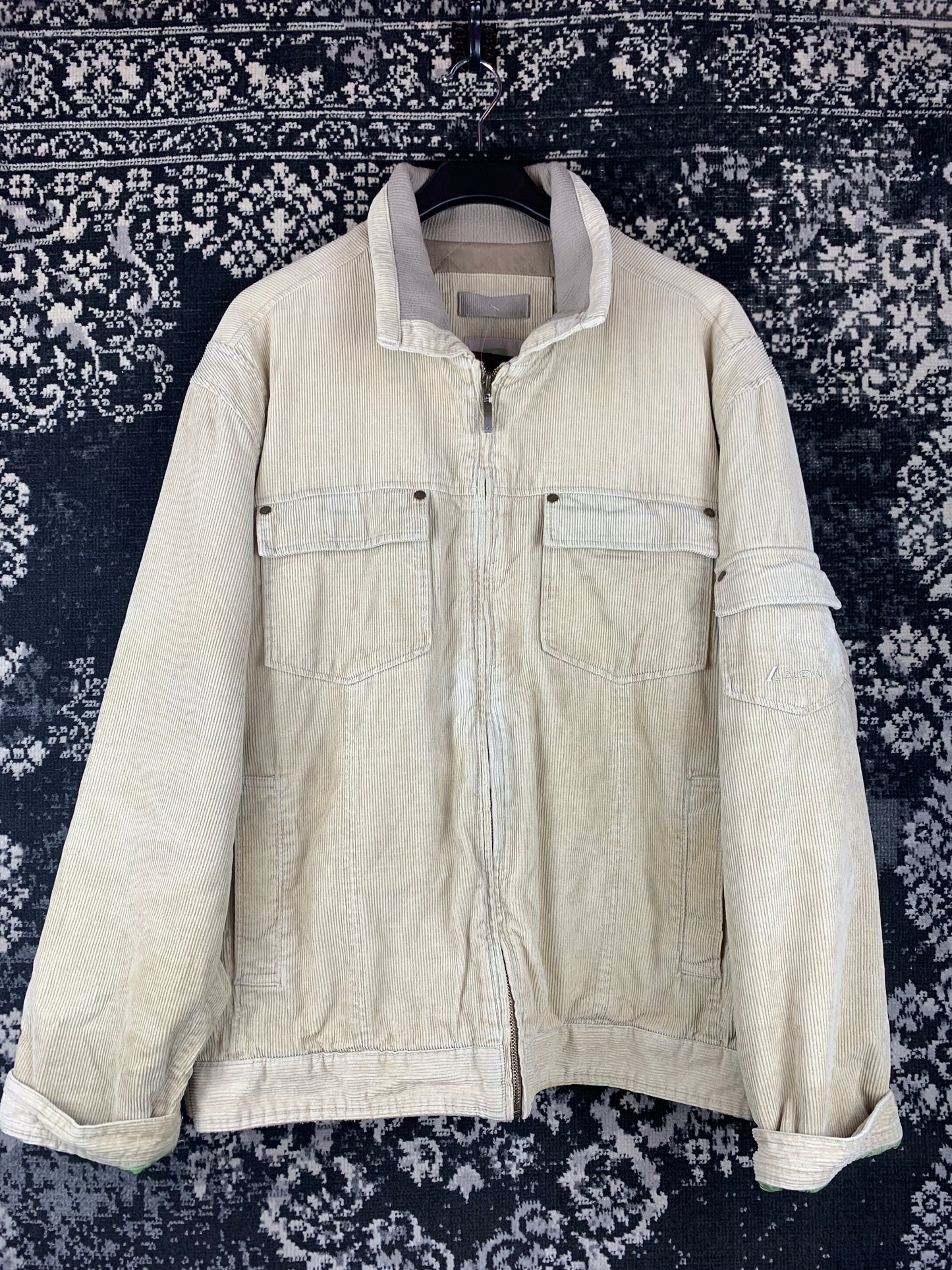 Mens Vinatege Function And Comfort Corduroy Beige Jacket