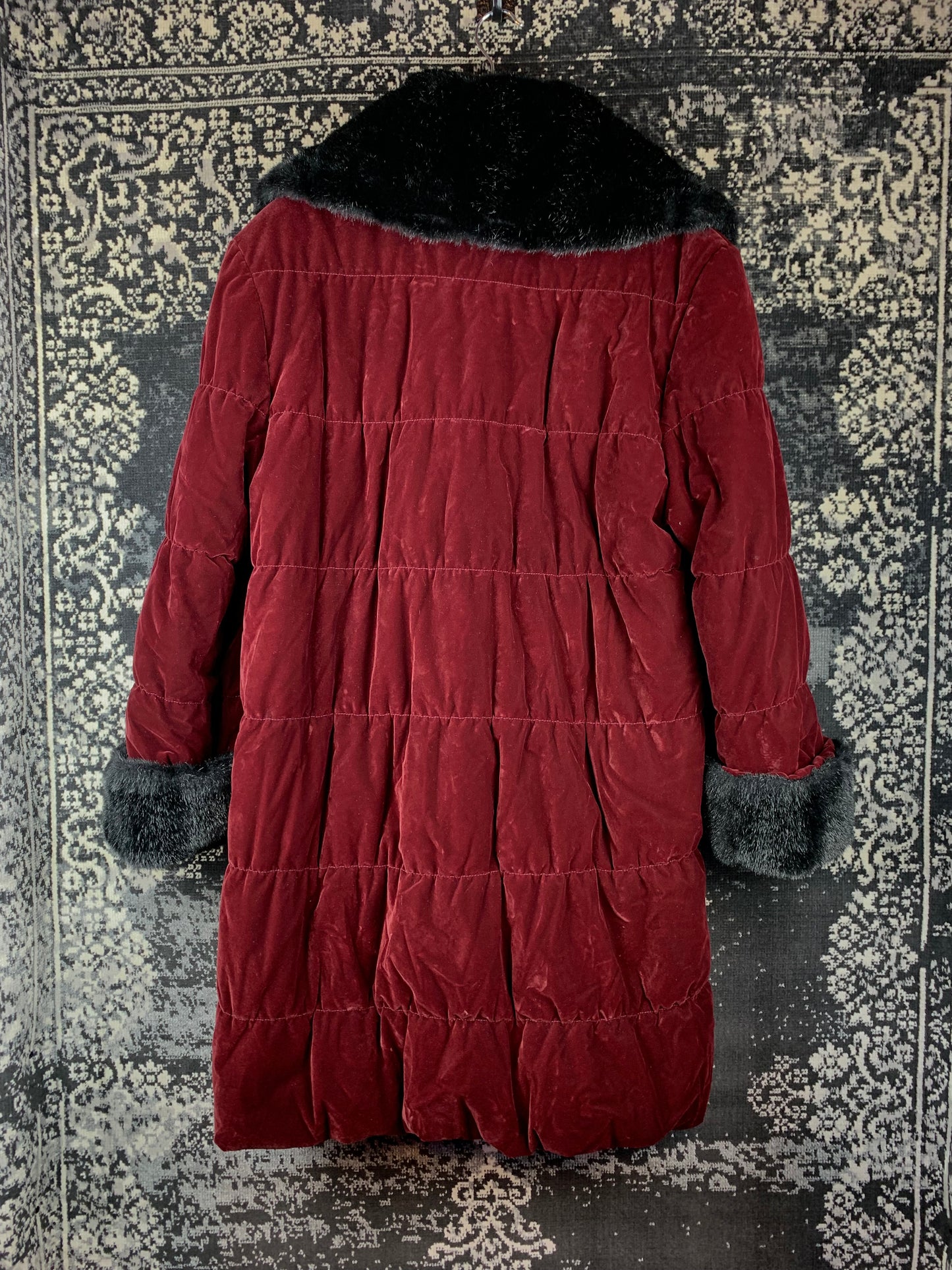 Women’s Vintage Luhta Studio Burgundy Quilted Coat