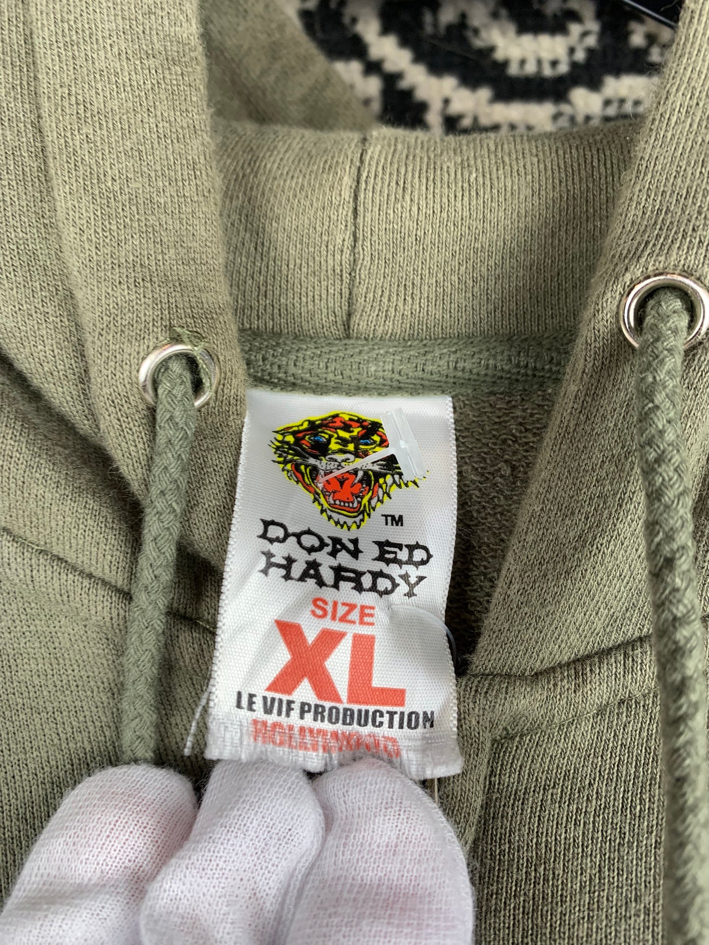 Men's Vintage Y2K Ed Hardy Zip-Up Hoodie